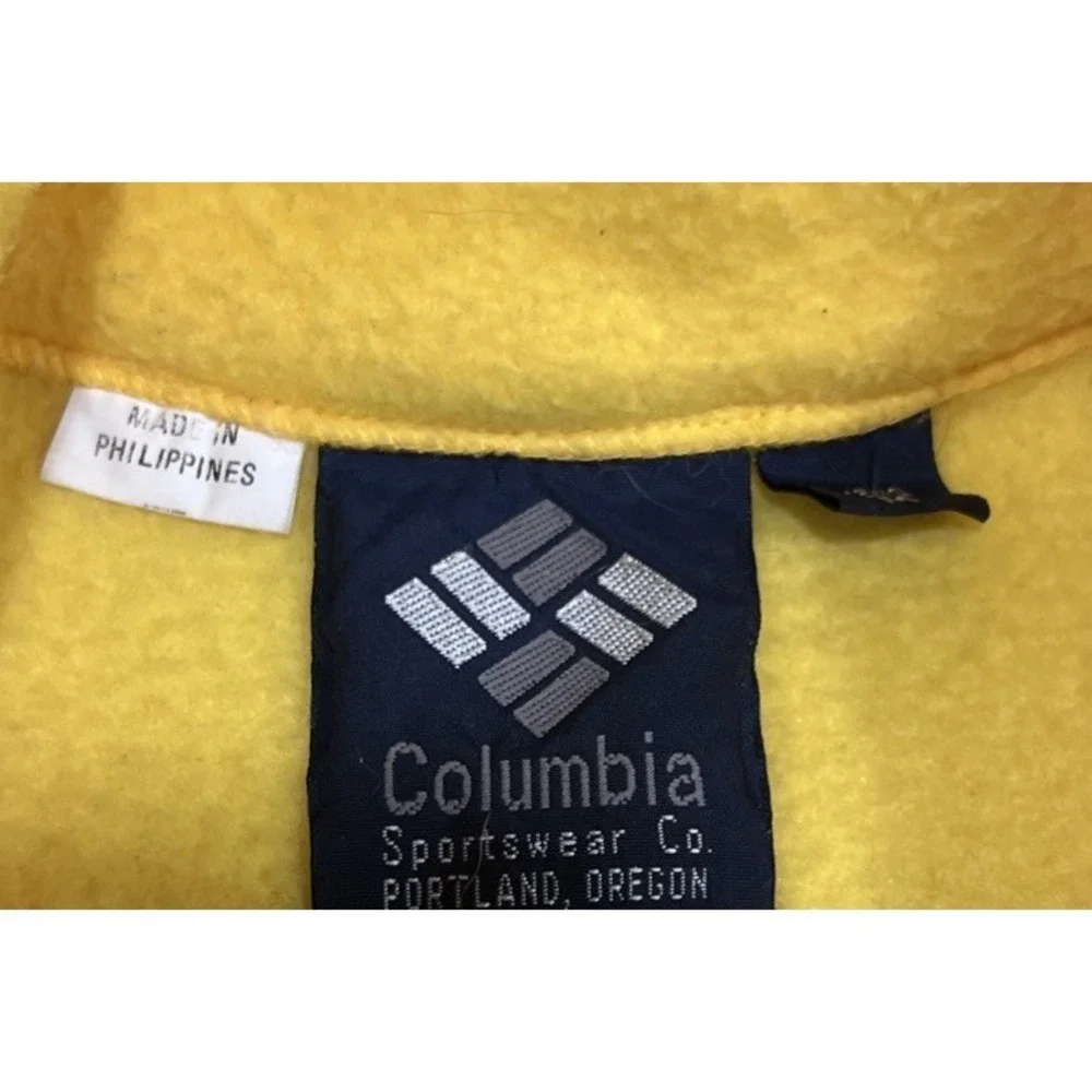Vintage Columbia‎ Yellow Fleece Jacket Mens Full Zip Outdoor Gorpcore Medium